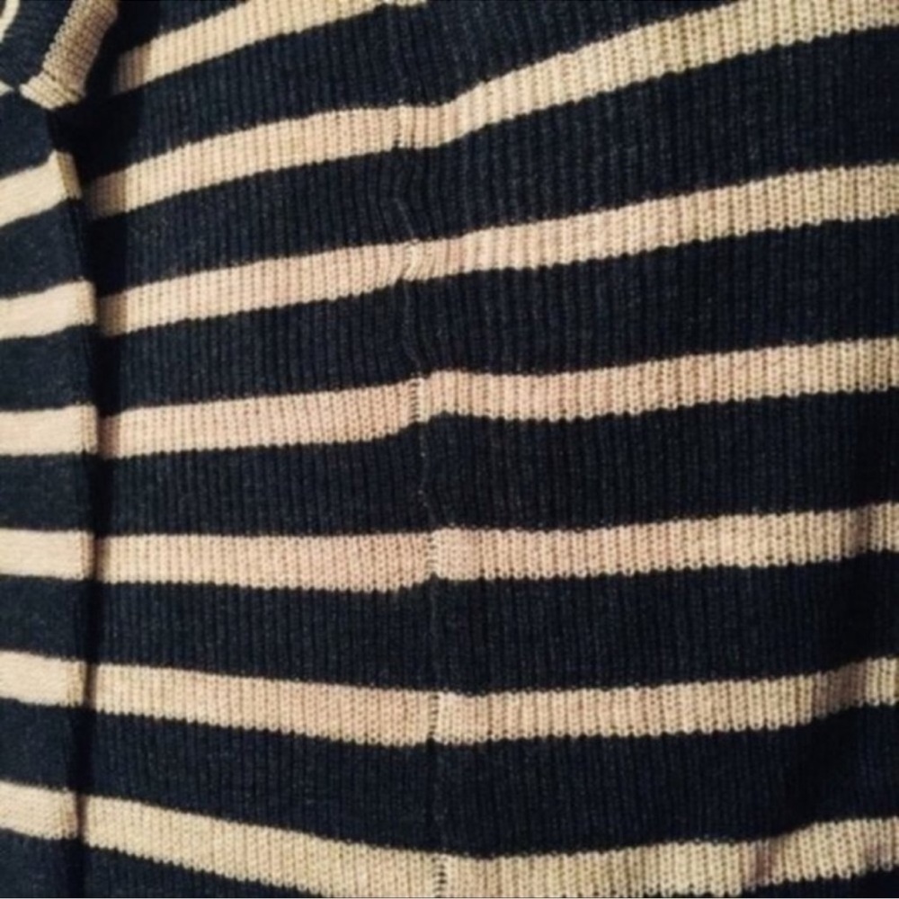 Mystree | Cardigan | Black & Beige Stripe Open Cardigan - Picture 11 of 12